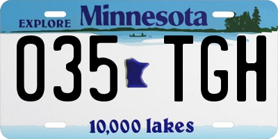 MN license plate 035TGH