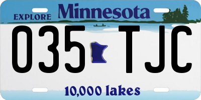 MN license plate 035TJC