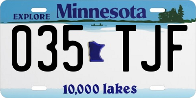 MN license plate 035TJF