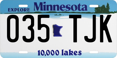 MN license plate 035TJK