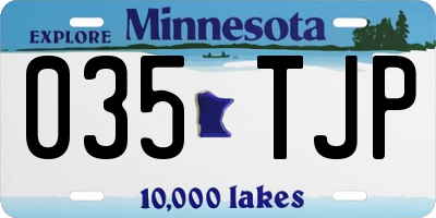 MN license plate 035TJP