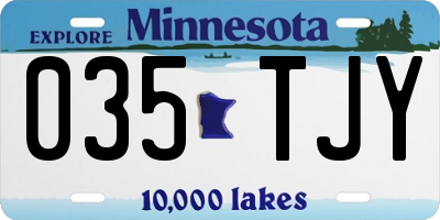 MN license plate 035TJY