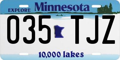 MN license plate 035TJZ