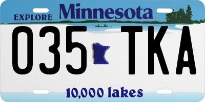 MN license plate 035TKA