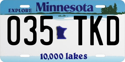 MN license plate 035TKD