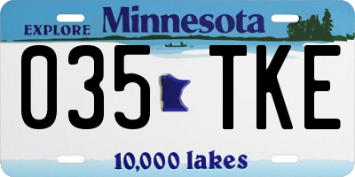 MN license plate 035TKE