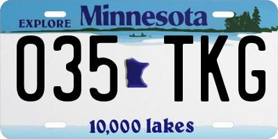 MN license plate 035TKG