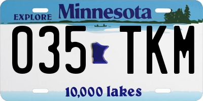 MN license plate 035TKM