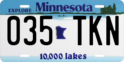 MN license plate 035TKN