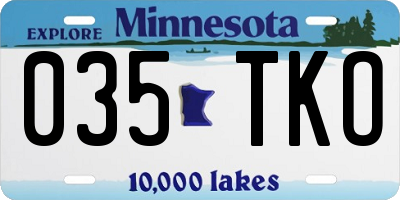 MN license plate 035TKO