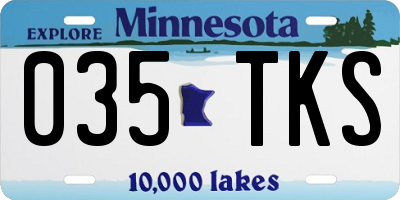 MN license plate 035TKS