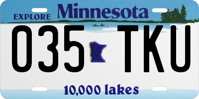 MN license plate 035TKU