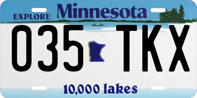 MN license plate 035TKX