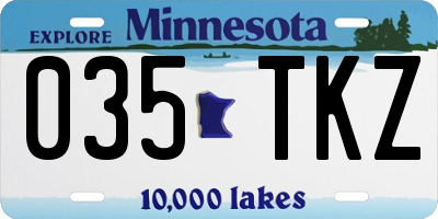 MN license plate 035TKZ