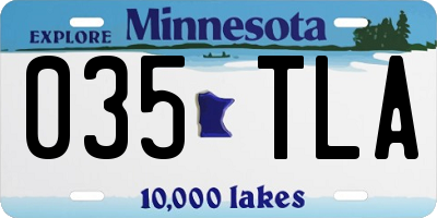 MN license plate 035TLA