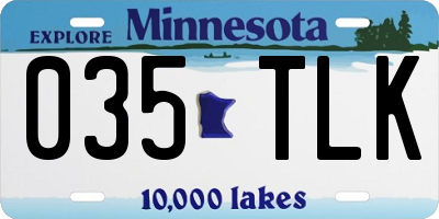 MN license plate 035TLK
