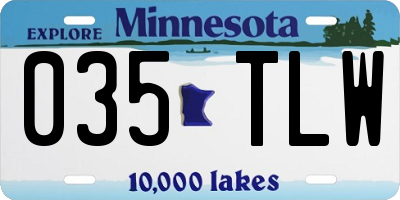 MN license plate 035TLW