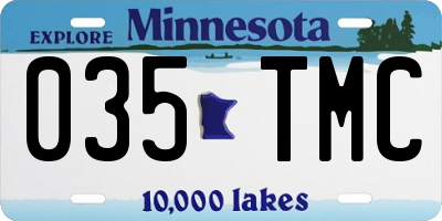 MN license plate 035TMC