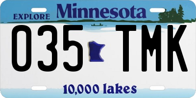 MN license plate 035TMK