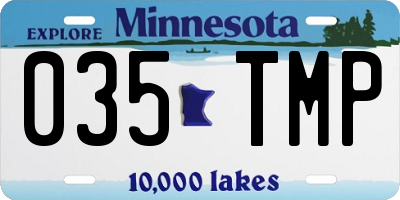 MN license plate 035TMP