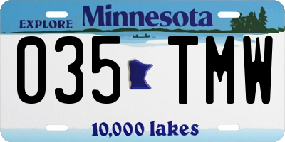 MN license plate 035TMW