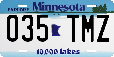 MN license plate 035TMZ