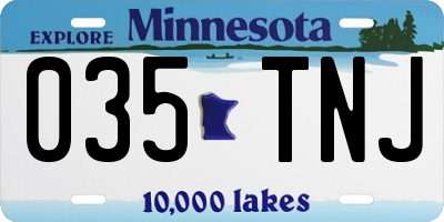 MN license plate 035TNJ
