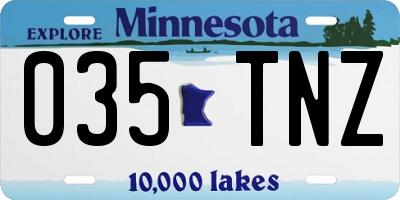 MN license plate 035TNZ