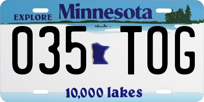 MN license plate 035TOG