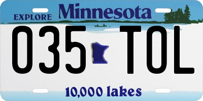 MN license plate 035TOL