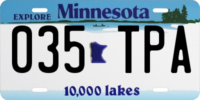 MN license plate 035TPA