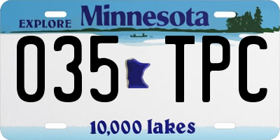 MN license plate 035TPC
