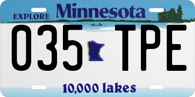 MN license plate 035TPE