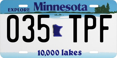 MN license plate 035TPF