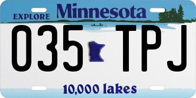 MN license plate 035TPJ