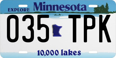 MN license plate 035TPK