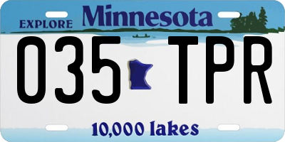 MN license plate 035TPR