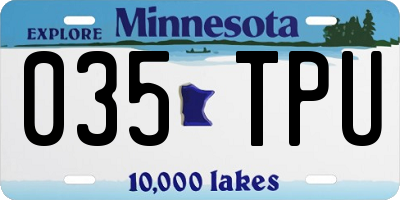 MN license plate 035TPU