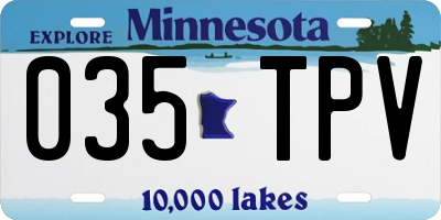 MN license plate 035TPV