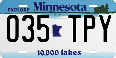 MN license plate 035TPY