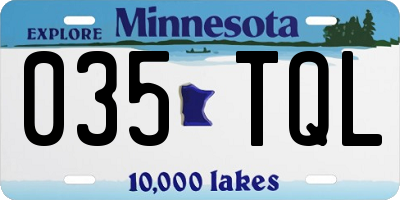 MN license plate 035TQL