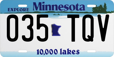 MN license plate 035TQV
