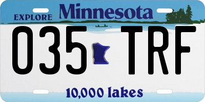 MN license plate 035TRF