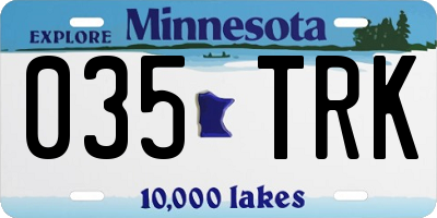 MN license plate 035TRK