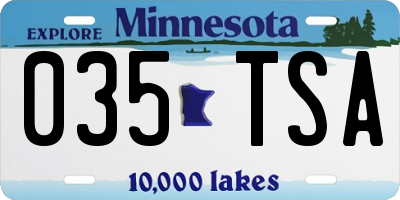 MN license plate 035TSA