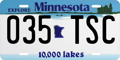 MN license plate 035TSC