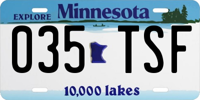 MN license plate 035TSF