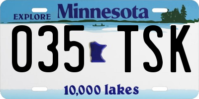 MN license plate 035TSK