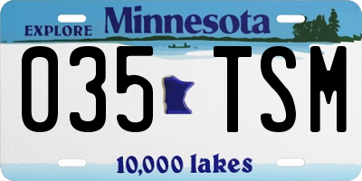 MN license plate 035TSM
