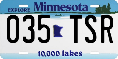 MN license plate 035TSR